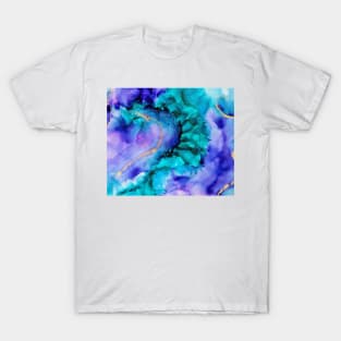 Green and Purple Abstract Paint T-Shirt